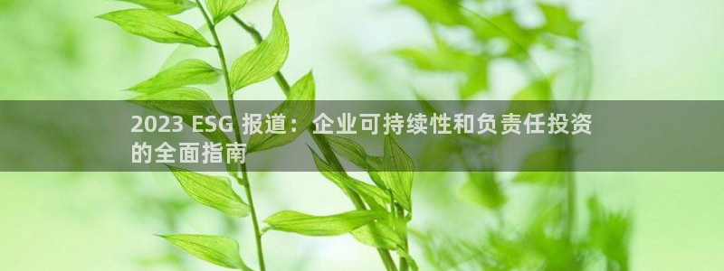 凯发官方首页：2023 ESG 报道：企